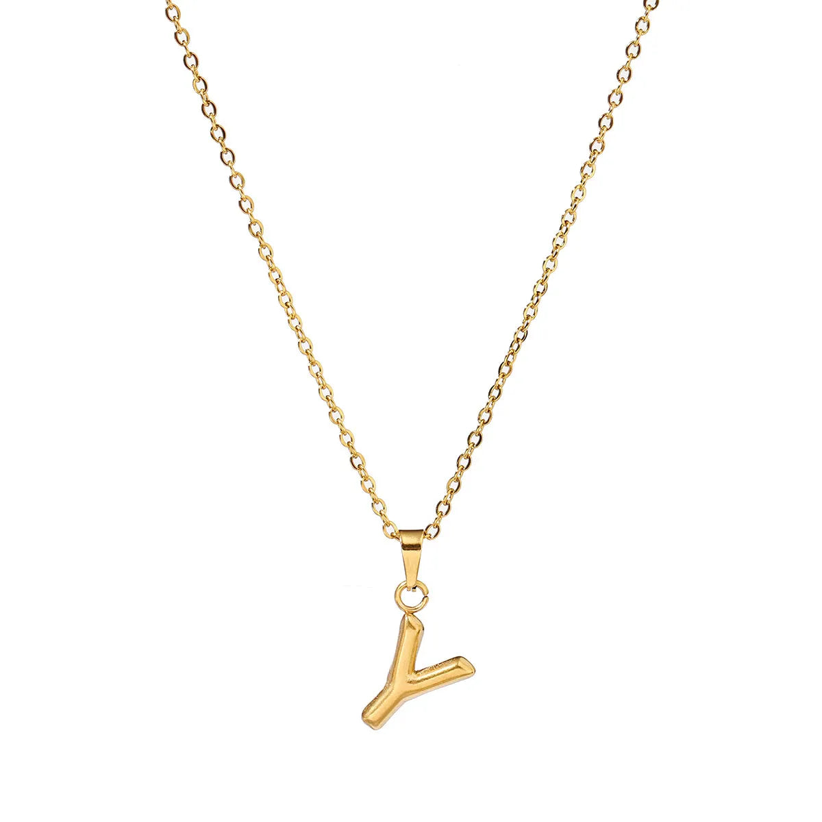 Wholesale Jewelry Casual Simple Style Letter 201 Stainless Steel 18K Gold Plated Pendant Necklace