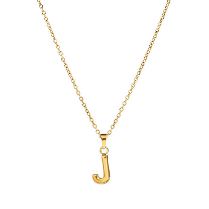 Wholesale Jewelry Casual Simple Style Letter 201 Stainless Steel 18K Gold Plated Pendant Necklace