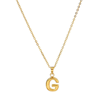 Wholesale Jewelry Casual Simple Style Letter 201 Stainless Steel 18K Gold Plated Pendant Necklace