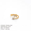 Wholesale Jewelry Casual Simple Style Letter 304 Stainless Steel Zircon 14K Gold Plated Inlay Open Rings