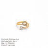 Wholesale Jewelry Casual Simple Style Letter 304 Stainless Steel Zircon 14K Gold Plated Inlay Open Rings