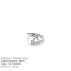 Wholesale Jewelry Casual Simple Style Letter 304 Stainless Steel Zircon 14K Gold Plated Inlay Open Rings