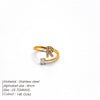 Wholesale Jewelry Casual Simple Style Letter 304 Stainless Steel Zircon 14K Gold Plated Inlay Open Rings