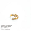 Wholesale Jewelry Casual Simple Style Letter 304 Stainless Steel Zircon 14K Gold Plated Inlay Open Rings