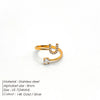 Wholesale Jewelry Casual Simple Style Letter 304 Stainless Steel Zircon 14K Gold Plated Inlay Open Rings