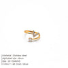 Wholesale Jewelry Casual Simple Style Letter 304 Stainless Steel Zircon 14K Gold Plated Inlay Open Rings