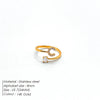 Wholesale Jewelry Casual Simple Style Letter 304 Stainless Steel Zircon 14K Gold Plated Inlay Open Rings