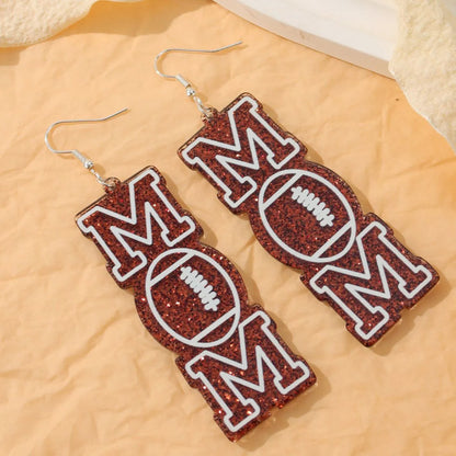 1 Pair Casual Simple Style Letter Football Iron Drop Earrings