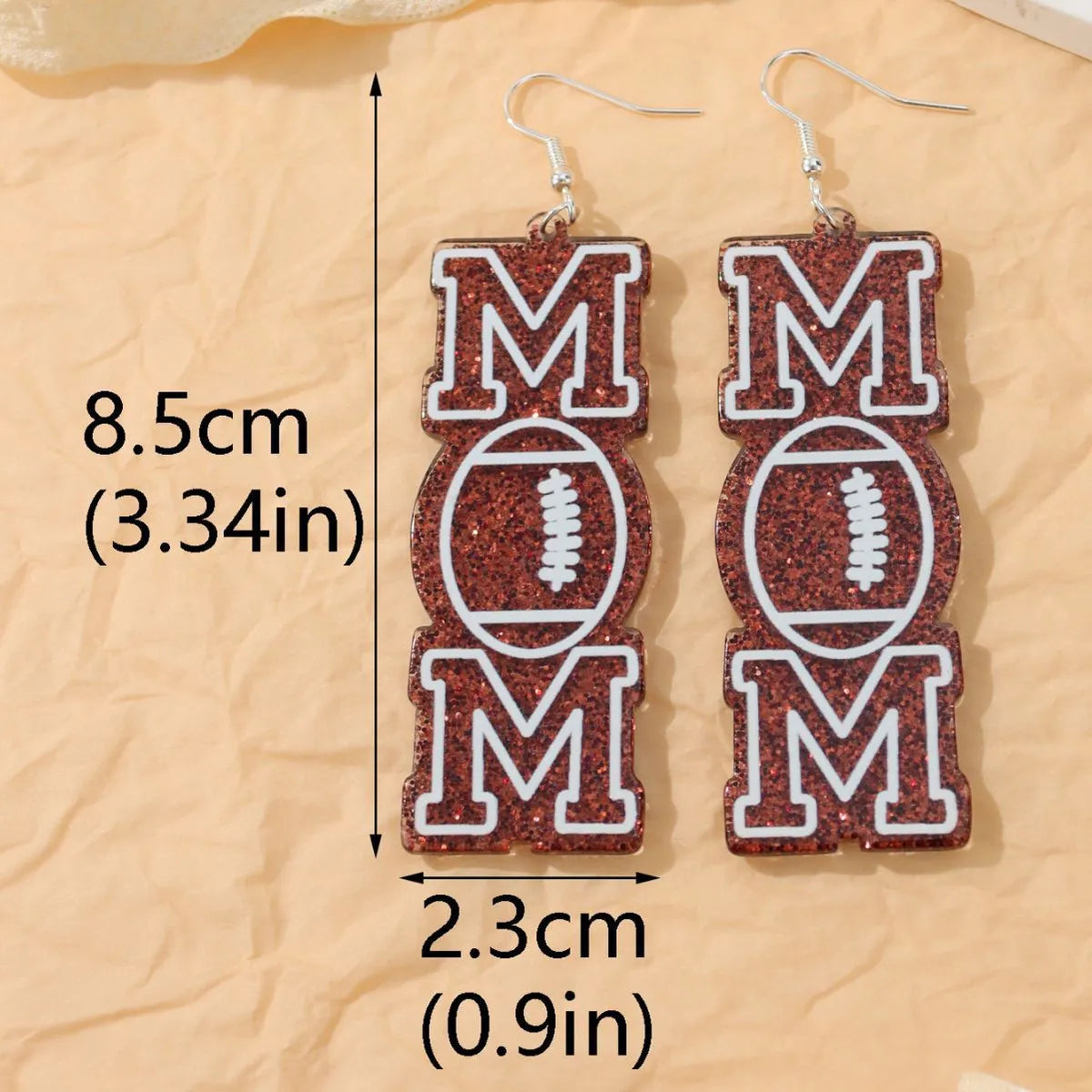 1 Pair Casual Simple Style Letter Football Iron Drop Earrings