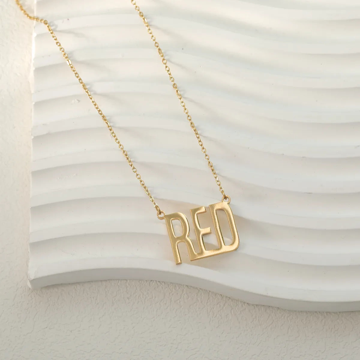 Wholesale Jewelry Casual Simple Style Letter Number 304 Stainless Steel 18K Gold Plated White Gold Plated Plating Pendant Necklace