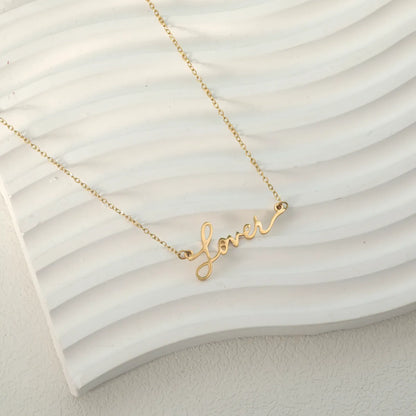 Wholesale Jewelry Casual Simple Style Letter Number 304 Stainless Steel 18K Gold Plated White Gold Plated Plating Pendant Necklace