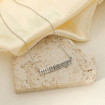 Wholesale Jewelry Casual Simple Style Letter Number 304 Stainless Steel 18K Gold Plated White Gold Plated Plating Pendant Necklace