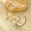 Wholesale Jewelry Casual Simple Style Moon Heart Shape 316 Stainless Steel  Zircon Inlay Jewelry Set