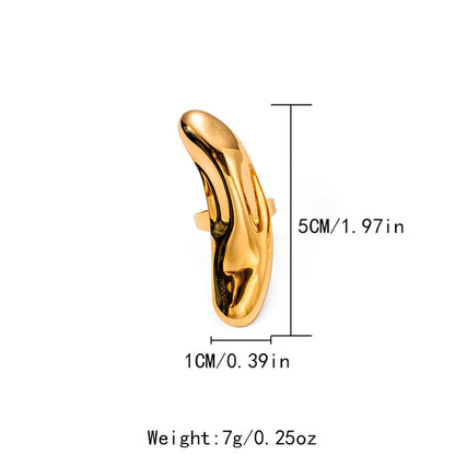 Wholesale Jewelry Casual Simple Style Roman Style Irregular 304 Stainless Steel 14K Gold Plated Open Rings