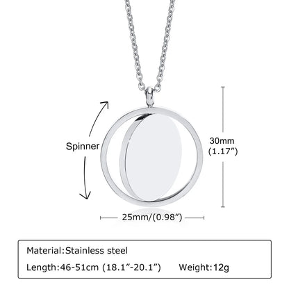 Wholesale Jewelry Casual Simple Style Round 304 Stainless Steel 18K Gold Plated Polishing Pendant Necklace