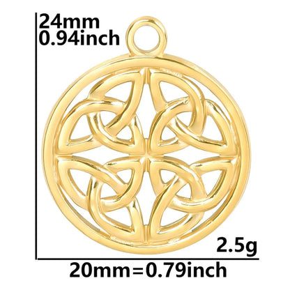 Wholesale Jewelry Casual Simple Style Round Knot 304 Stainless Steel 18K Gold Plated Hollow Out Pendant Necklace Necklace Pendant