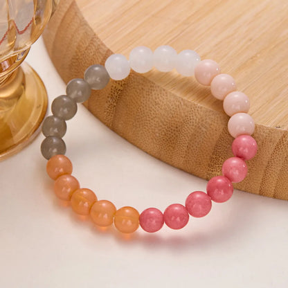 Wholesale Jewelry Casual Simple Style Round Natural Stone Beaded Knitting Bracelets