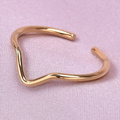 Wholesale Jewelry Casual Simple Style Solid Color 304 Stainless Steel 18K Gold Plated Polishing Open Rings