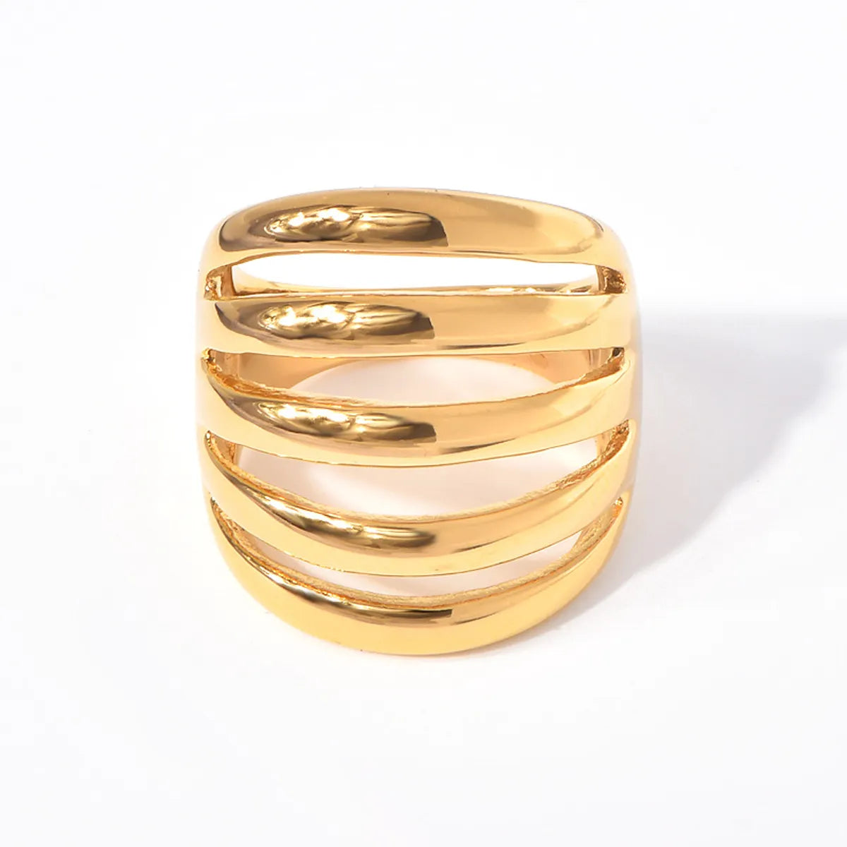 Wholesale Jewelry Casual Simple Style Solid Color 304 Stainless Steel 18K Gold Plated Rings