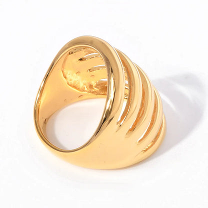 Wholesale Jewelry Casual Simple Style Solid Color 304 Stainless Steel 18K Gold Plated Rings