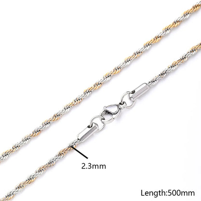 5 Strands/Package 304 Stainless Steel Gold Plated Solid Color Chain