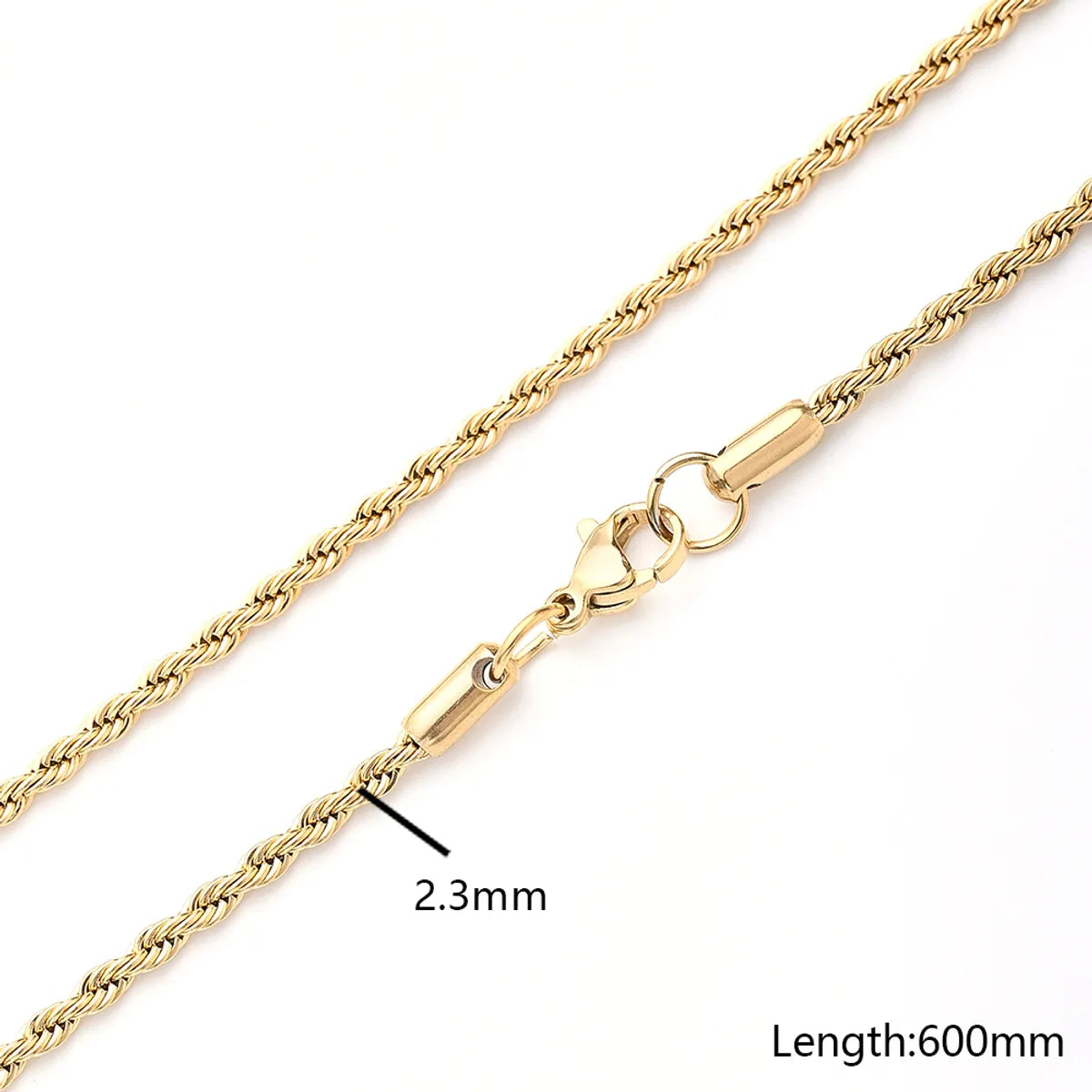 5 Strands/Package 304 Stainless Steel Gold Plated Solid Color Chain