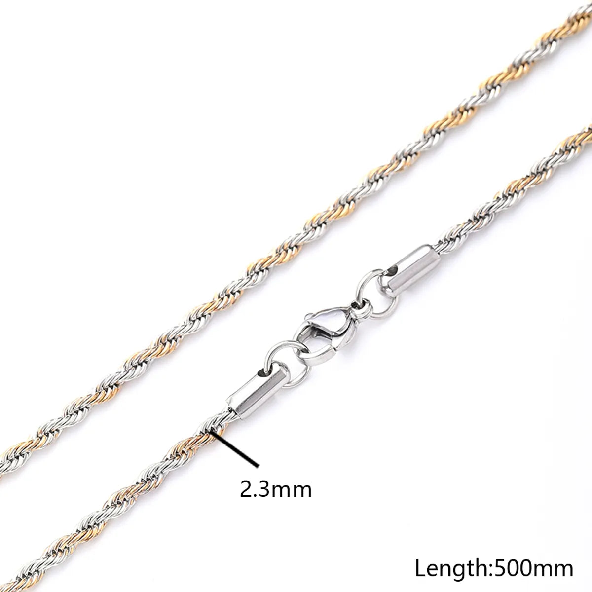 5 Strands/Package 304 Stainless Steel Gold Plated Solid Color Chain