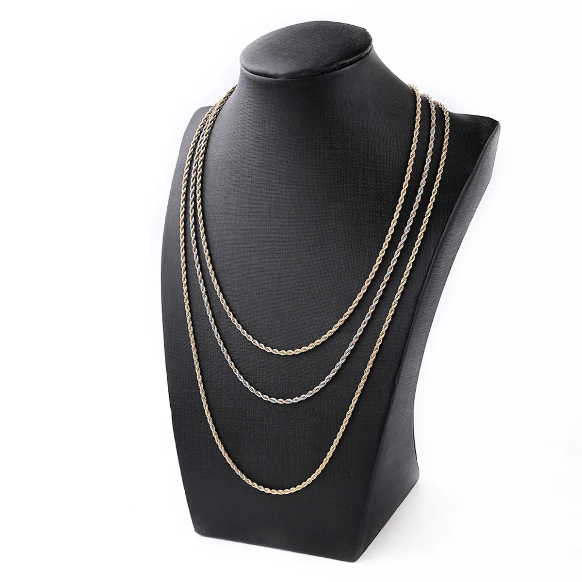 5 Strands/Package 304 Stainless Steel Gold Plated Solid Color Chain