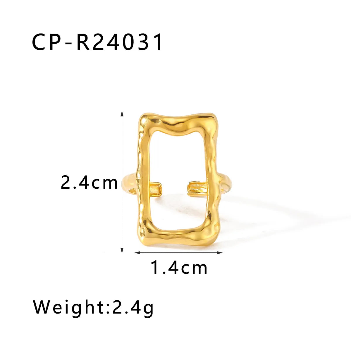 Wholesale Jewelry Casual Simple Style Star Moon Rectangle 304 Stainless Steel 18K Gold Plated Hollow Out Open Rings