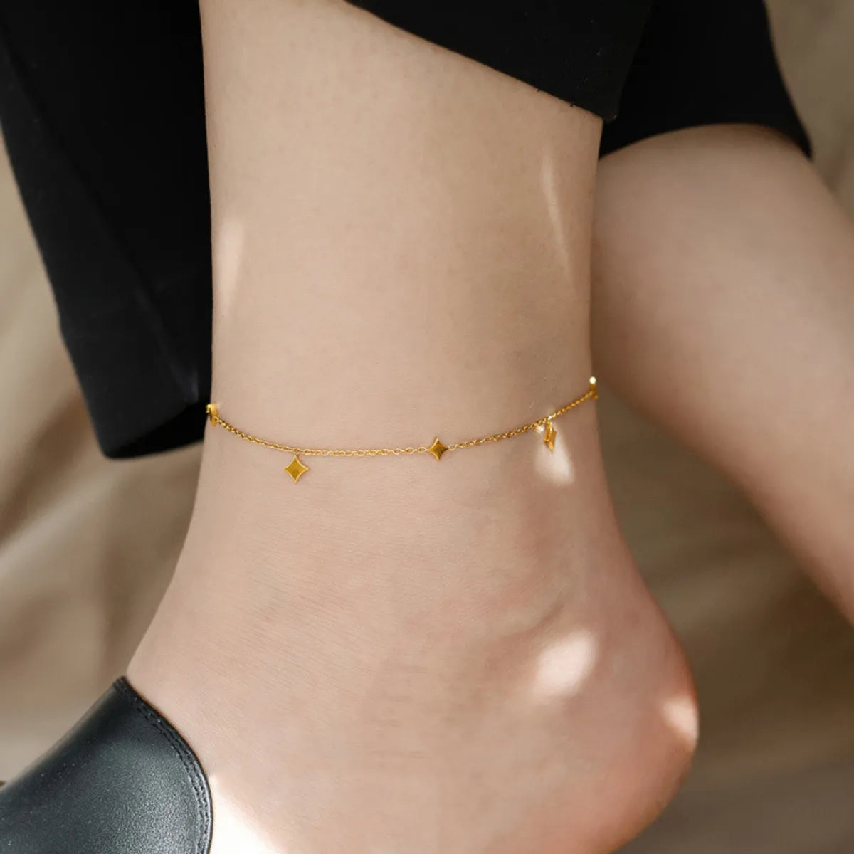 Wholesale Jewelry Casual Simple Style Star Titanium Steel Anklet