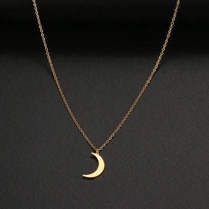 Wholesale Jewelry Casual Simple Style Sun Moon 304 Stainless Steel Hollow Out Pendant Necklace