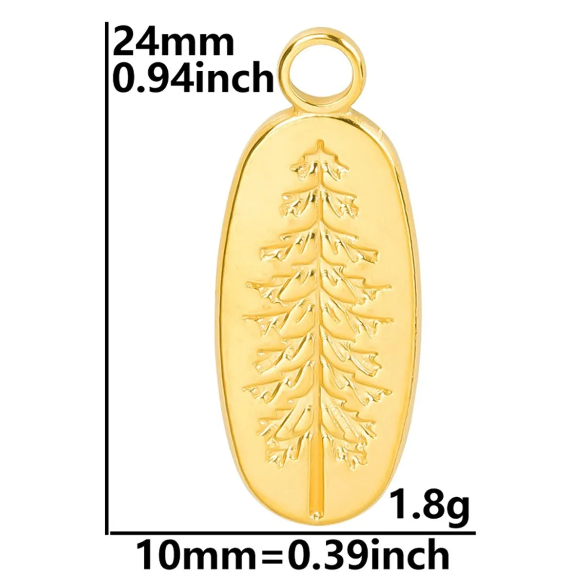 Wholesale Jewelry Casual Simple Style Tree 304 Stainless Steel 18K Gold Plated Pendant Necklace Necklace Pendant