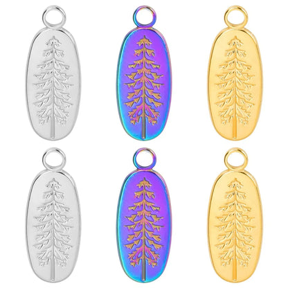 Wholesale Jewelry Casual Simple Style Tree 304 Stainless Steel 18K Gold Plated Pendant Necklace Necklace Pendant