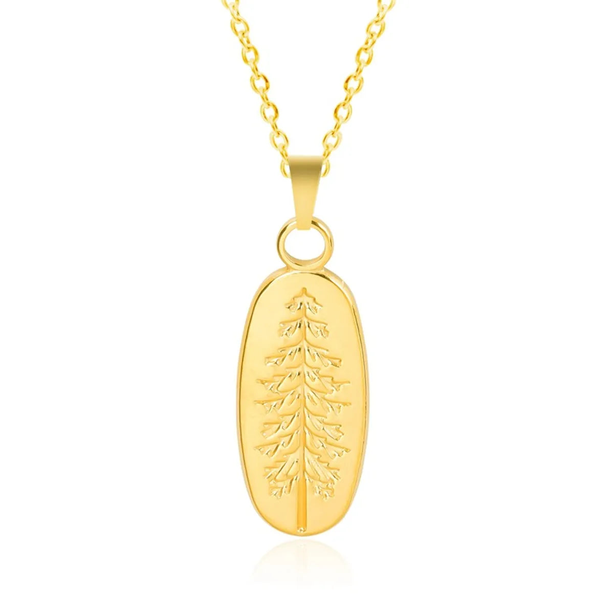 Wholesale Jewelry Casual Simple Style Tree 304 Stainless Steel 18K Gold Plated Pendant Necklace Necklace Pendant