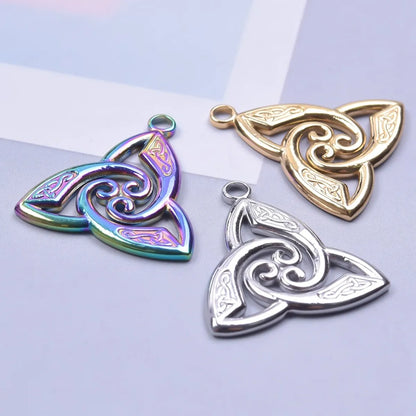 Wholesale Jewelry Casual Simple Style Witches Knot 304 Stainless Steel Hollow Out Pendant Necklace Necklace Pendant