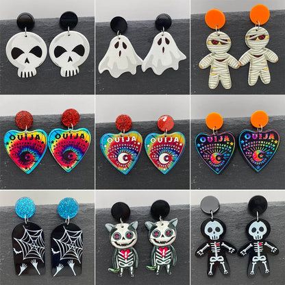 Wholesale Jewelry Casual Skull Arylic Drop Earrings