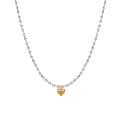 Wholesale Jewelry Casual Sweet Heart Shape 201 Stainless Steel 304 Stainless Steel 18K Gold Plated Necklace