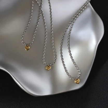 Wholesale Jewelry Casual Sweet Heart Shape 201 Stainless Steel 304 Stainless Steel 18K Gold Plated Necklace