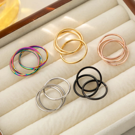 Wholesale Jewelry Casual Sweet Simple Style Circle Titanium Steel Rings