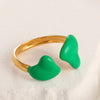 Wholesale Jewelry Casual Sweet Simple Style Heart Shape Smiley Face Flower Titanium Steel Enamel Open Rings