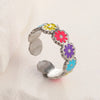 Wholesale Jewelry Casual Sweet Simple Style Heart Shape Smiley Face Flower Titanium Steel Enamel Open Rings