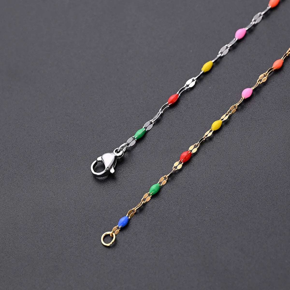 Wholesale Jewelry Casual Vacation Bohemian Geometric 304 Stainless Steel Gold Plated Handmade Enamel Necklace