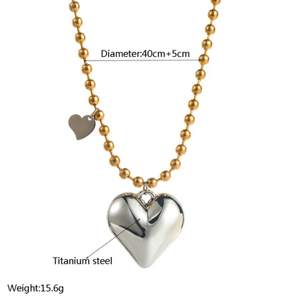 Wholesale Jewelry Casual Vacation Classic Style Heart Shape 304 Stainless Steel Beaded Jewelry Set