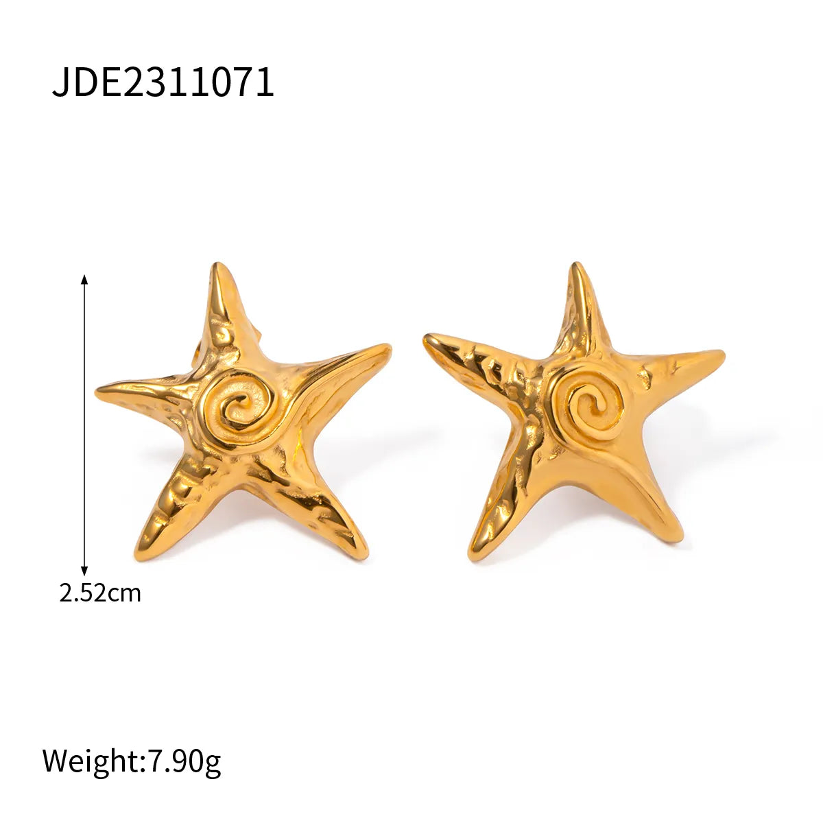 Wholesale Jewelry Casual Vacation IG Style Pentagram 316 Stainless Steel  18K Gold Plated Plating Rings Earrings Necklace