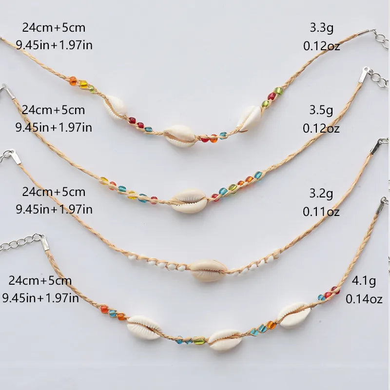 Wholesale Jewelry Casual Vacation Shell Straw Anklet