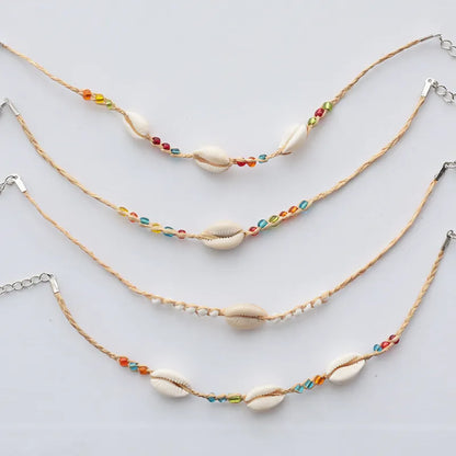 Wholesale Jewelry Casual Vacation Shell Straw Anklet