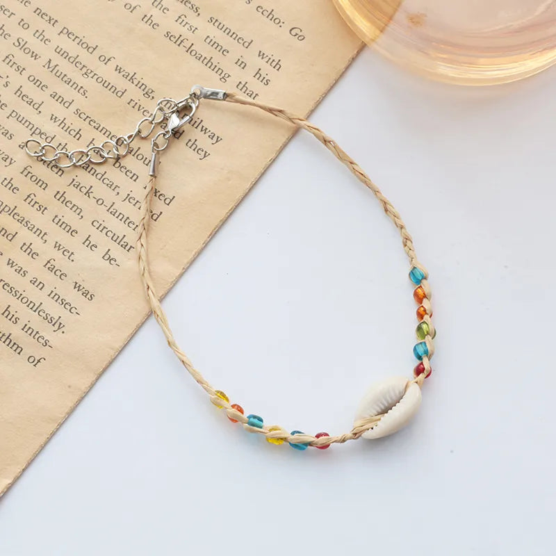 Wholesale Jewelry Casual Vacation Shell Straw Anklet