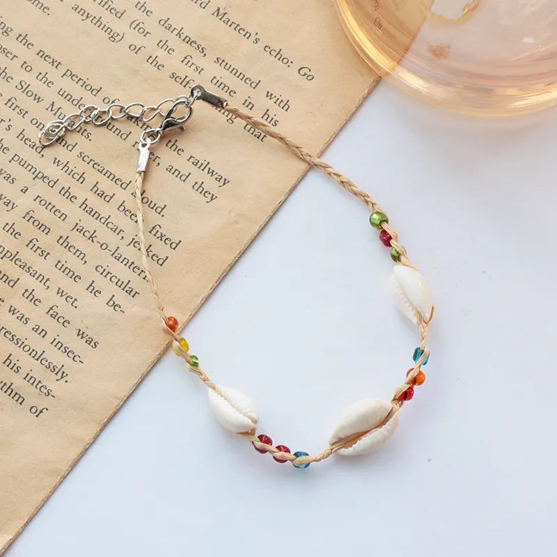 Wholesale Jewelry Casual Vacation Shell Straw Anklet