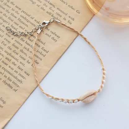 Wholesale Jewelry Casual Vacation Shell Straw Anklet