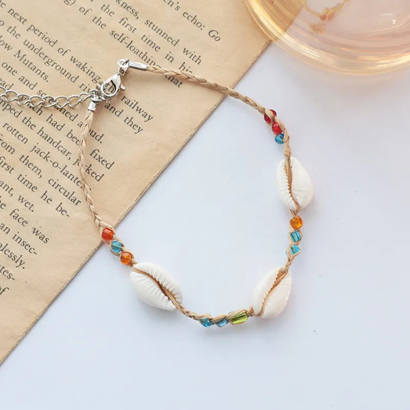 Wholesale Jewelry Casual Vacation Shell Straw Anklet